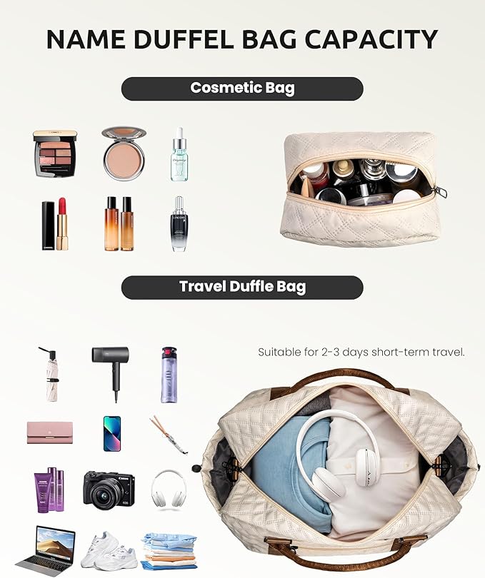 Initial Duffle Bag, Personalized Weekender Bag - Image 3