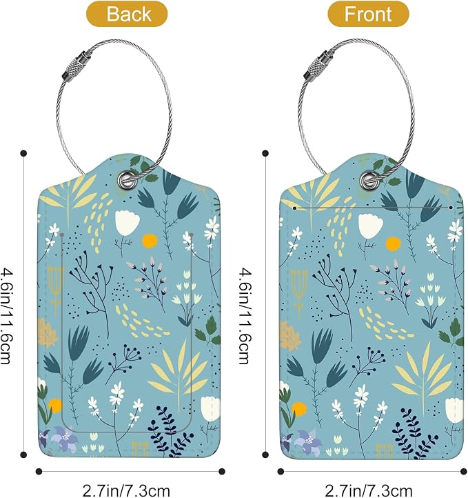 2Pack Luggage Tags for Suitcases, Cute Unique Pu Leather Cruise Luggage Tag - Image 3
