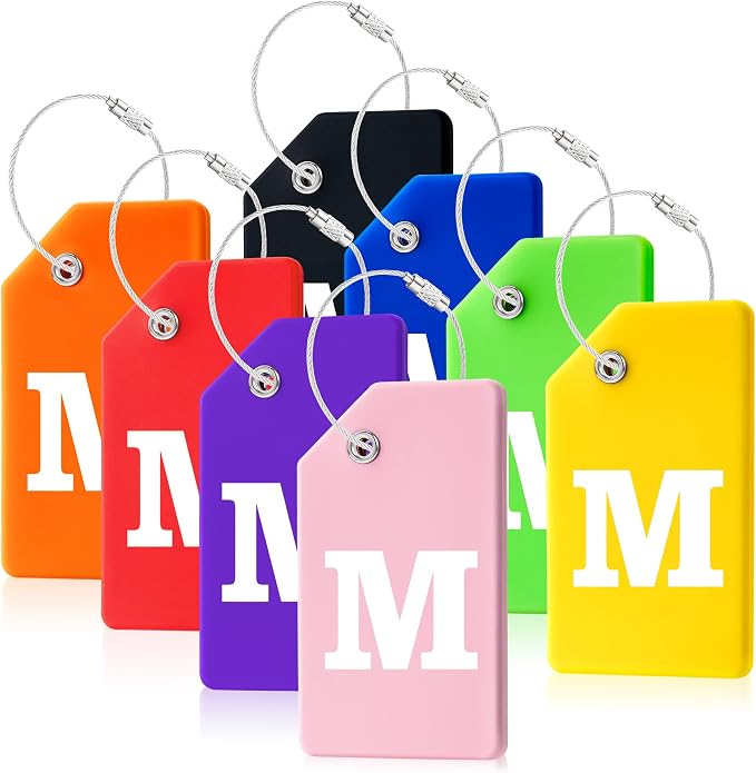 8 Pcs Luggage Tags for Suitcases, 26 Initial Letter Travel Luggage Baggage by Gostwo
