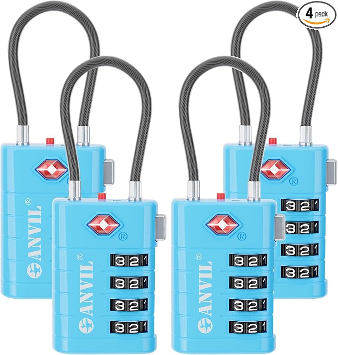 ANVIL 4 Digit Luggage Locks, TSA Locks by ANVIL