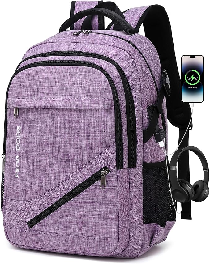 FENGDONG Large Laptop Backpack 17.3 inch Durable Waterproof Travel College by FENGDONG