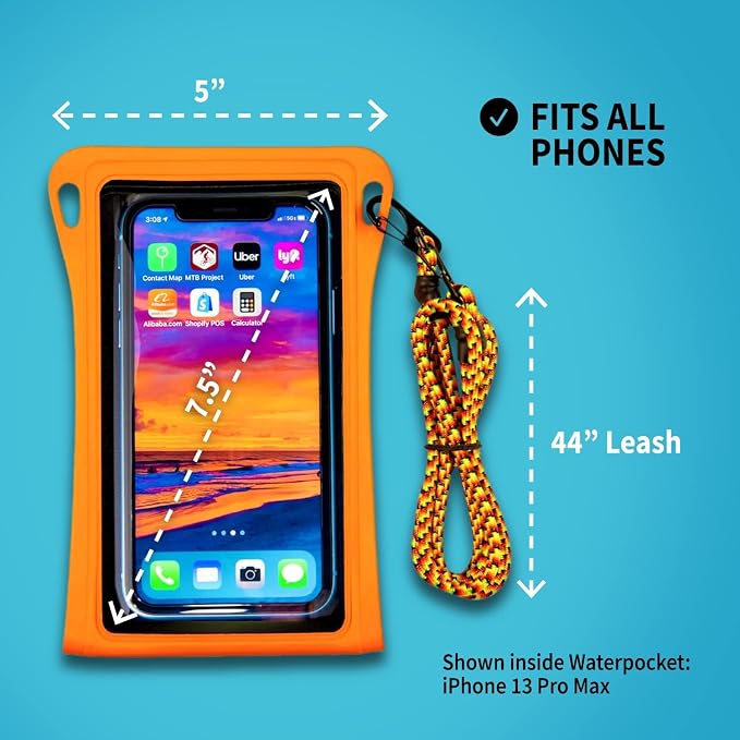 Waterproof Phone Pouch w/Long Lanyard | IPX8 Adventure Grade Cellphone Dry Bag - Image 6