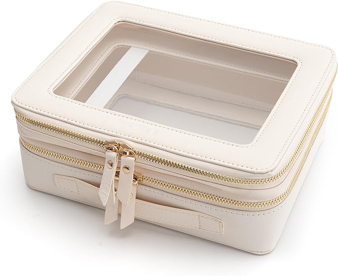 Aveniee Clear Makeup Bags, Double Layer Cosmetic Case by Aveniee