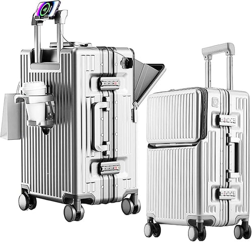 2-Piece Hardshell Zipperless Luggage Set, 20/26" Aluminum Frame Hardshell by cycyCarry