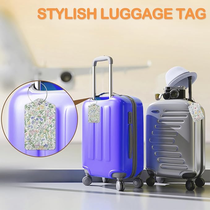 Colorful Vintage Watercolor Wildflower 3 PCS PU Leather Luggage Tags - Image 5