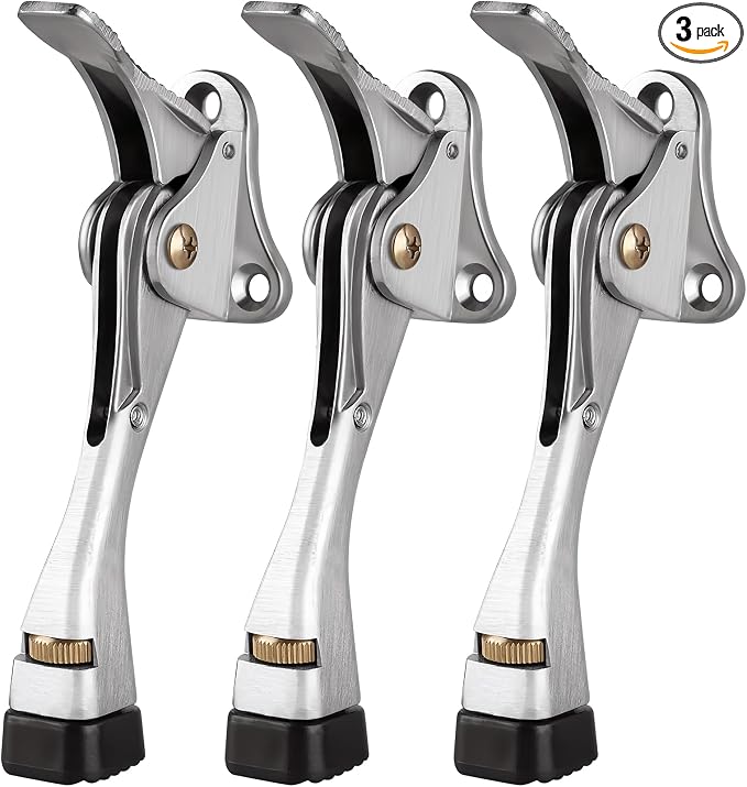 GroTheory 3 Pack Door Stoppers, 4 inch Kickdown Door Stops, Heavy Duty Door by GroTheory