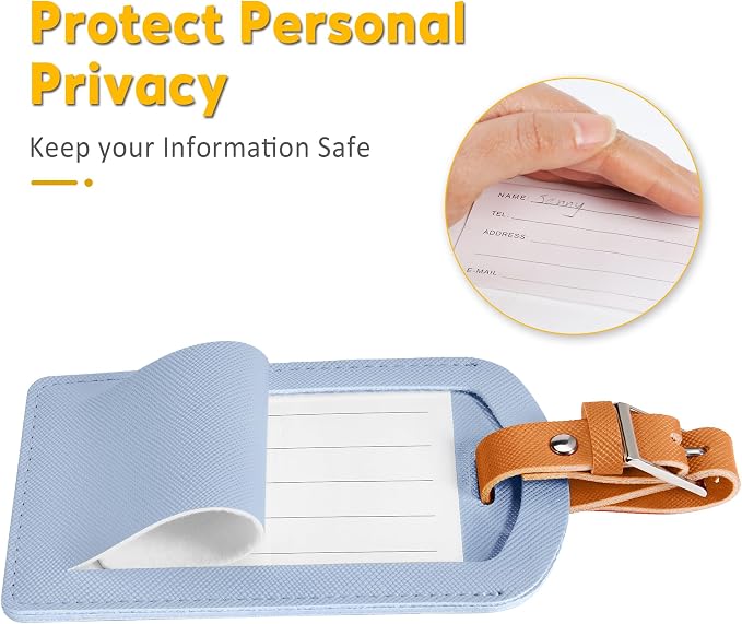 3 Pack Luggage Tags for Suitcases, TSA Approved Bag Tags, Baggage Tags - Image 3