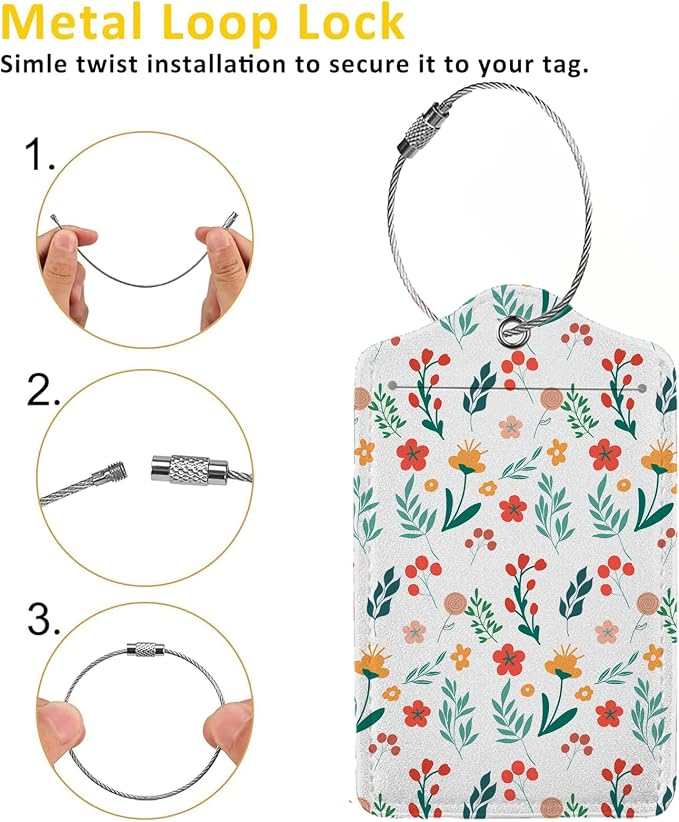 Floral Pattern Luggage Tag Personalized Luggage Tags - Image 3