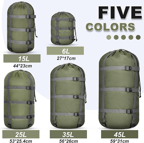 5 Pack Compression Stuff Sack 5 Assorted Size Sleeping Bag Stuff Sack - Image 2