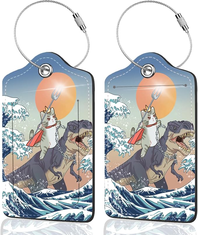 2Pack Luggage Tags for Suitcases, Cute Unique Pu Leather Cruise Luggage Tag by Unknown