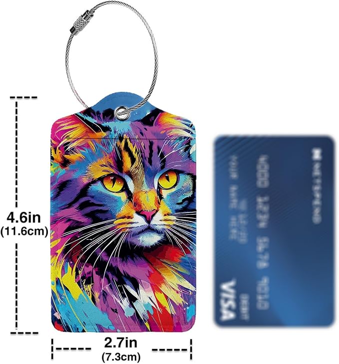 Colorful Cat 2 Pack Luggage Tag - Image 4