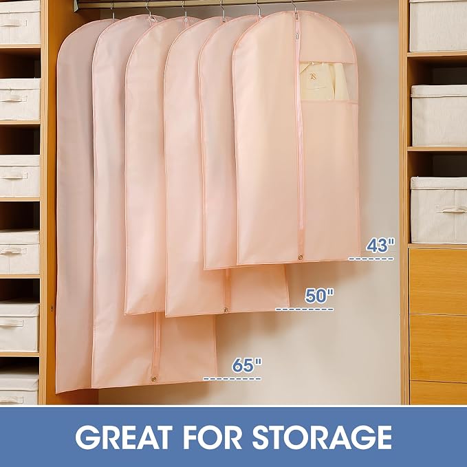 43" Suit Bags for Closet Storage and Travel, Women’s Suit Cover Bags - Image 2