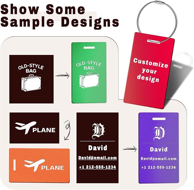 4PCS Personalized Luggage Tags for Travel Durable Aluminium Luggage Tags for - Image 3