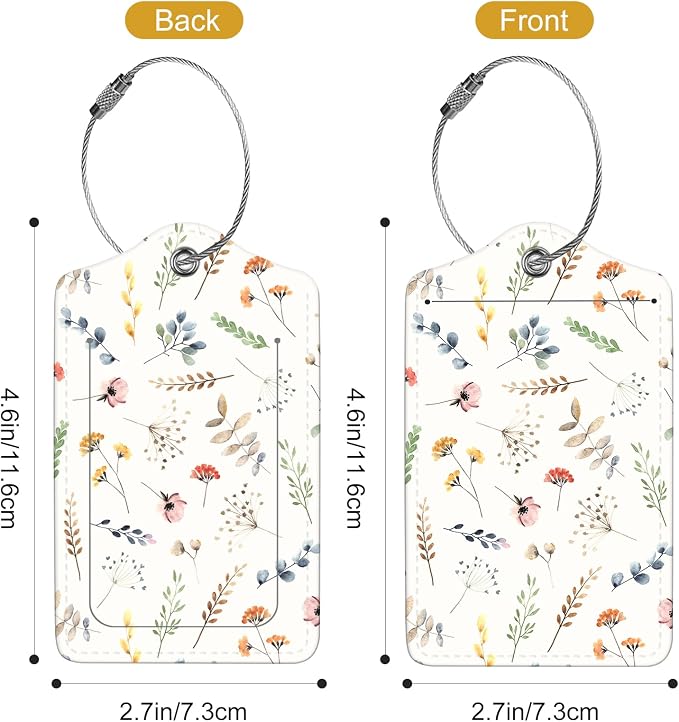 2Pack Luggage Tags for Suitcases, Cute Unique Pu Leather Cruise Luggage Tag - Image 3