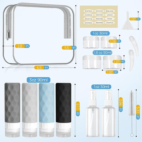 16pack Travel Bottles for Toiletries, TSA Approved Travel Size Containers Set - Image 2