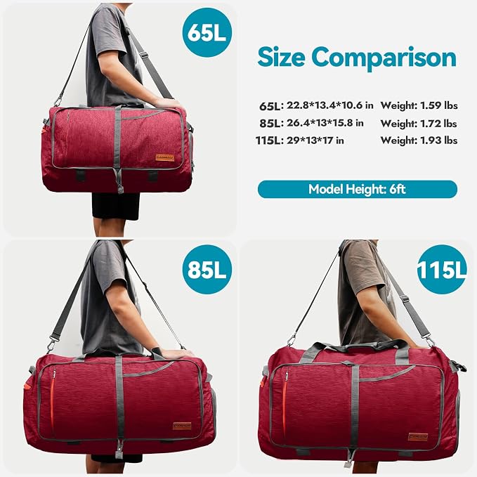 Canway 85L Travel Duffel Bag, Foldable Weekender Bag - Image 2