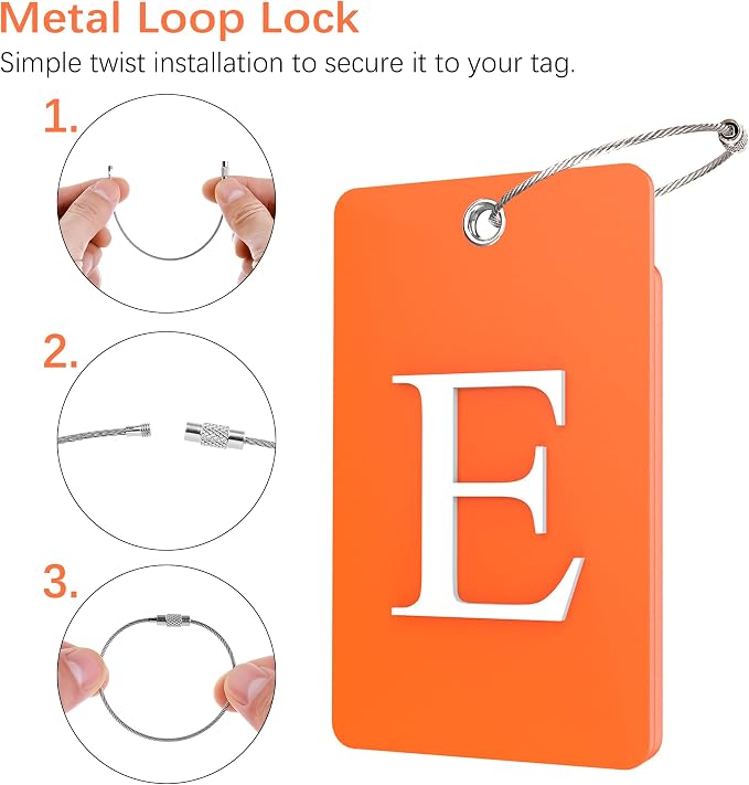 Gostwo 2 Pack Luggage Tags for Suitcases, 26 Initial Letter Travel Luggage - Image 3