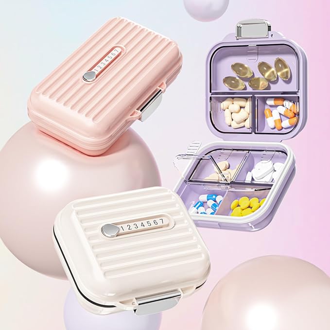 Travel Pill Organizer Box with Medicine Labels, 7 Compartments Portable Pill - Image 8