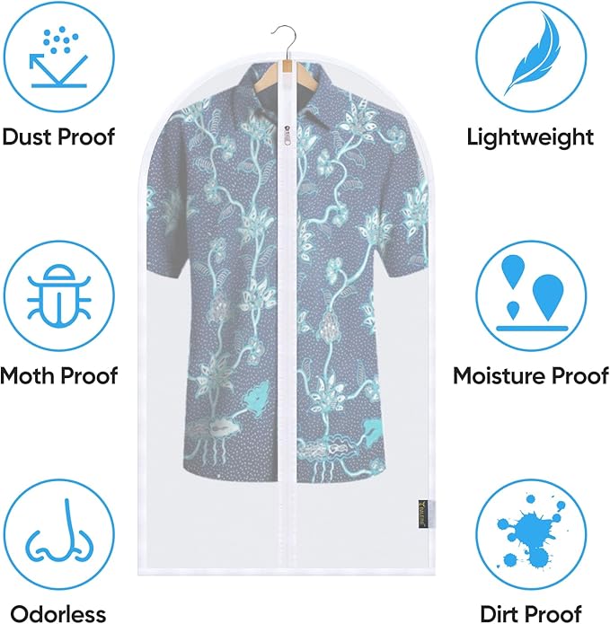 BALEINE 40'' Translucent Garment Bags, 6 Packs PEVA Dress Bag - Image 3