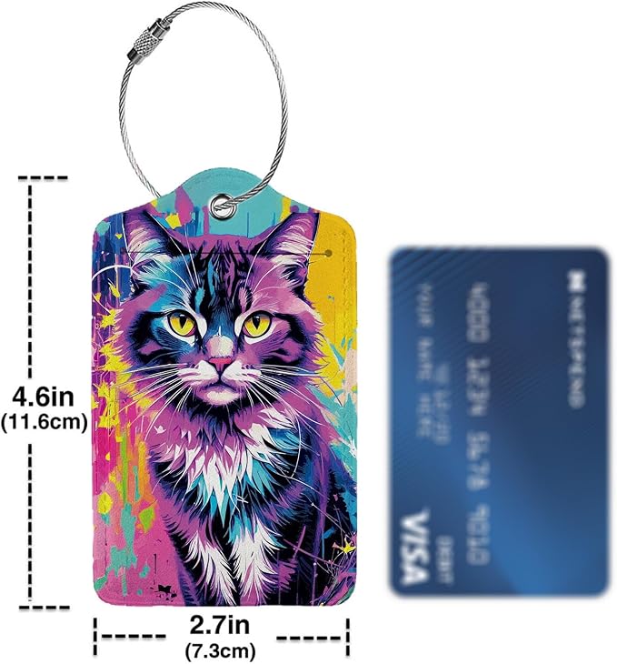 Colorful Cat 2 Pack Luggage Tag - Image 4