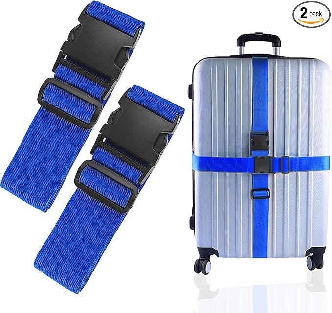 2Pcs Luggage Straps for Suitcase Travel Accessories TSA Approved, 80In Long by Ajmyonsp