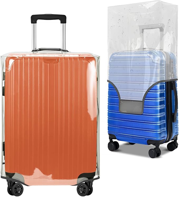 Clear Luggage Cover for 20 inch Suitcase Tsa Approved Thicken PVC Plastic by WelcomeToJZRSuitcase