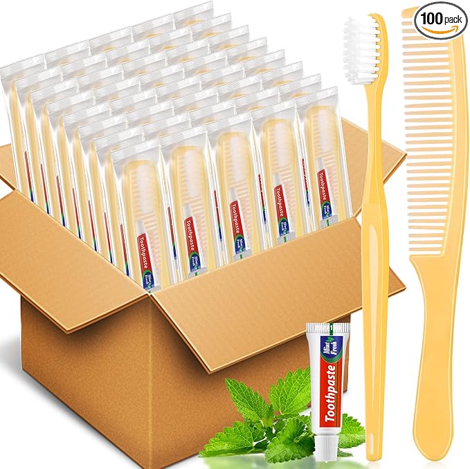 NICEMOVIC 100 Pack Disposable Toothbrushes Bulk by NICEMOVIC