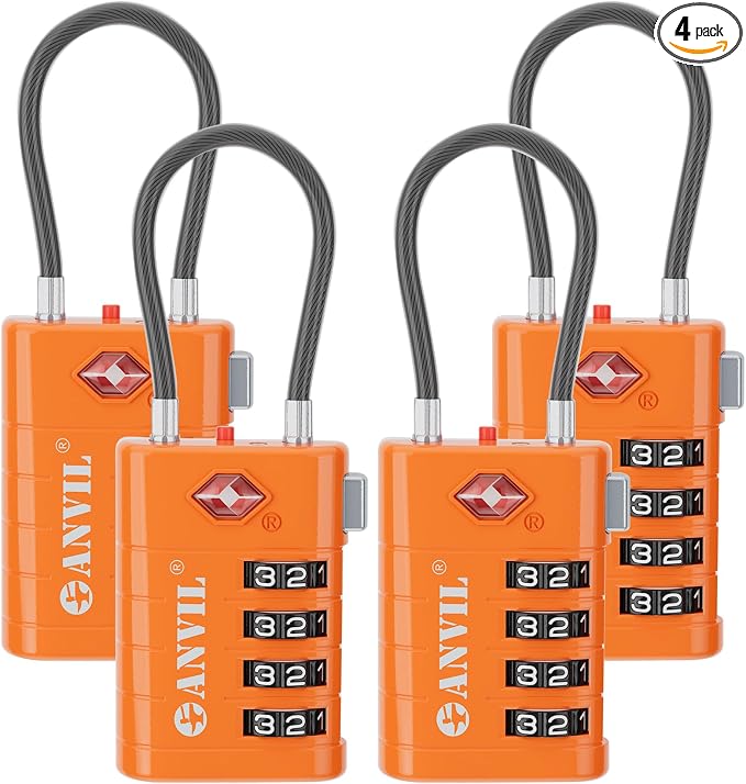 ANVIL 4 Digit Luggage Locks, TSA Locks by ANVIL