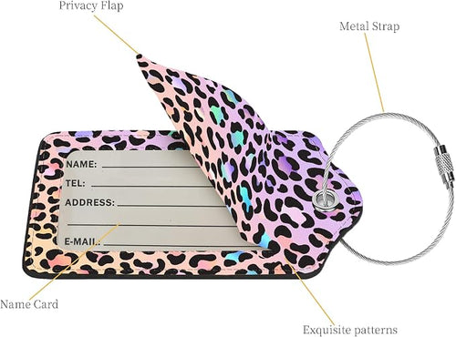 2 Pcs Luggage Tags for Suitcases, PU Leather Cruise Ship Luggage Tags - Image 2