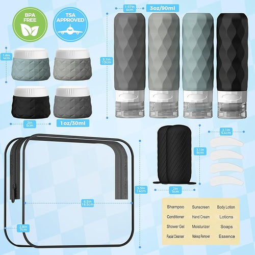 16Pack Travel Bottles for Toiletries, TSA Approved Travel Size Toiletries - Image 2