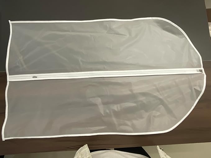 Dress Bags for Hanging Clothes 24'' x 54'' Long Dress Hanging Garment Bag White - Image 9