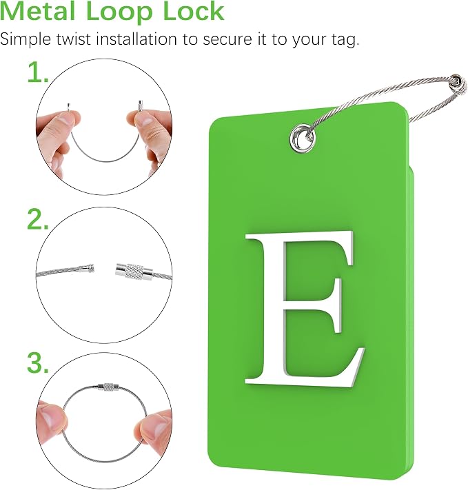 Gostwo 2 Pack Luggage Tags for Suitcases, 26 Initial Letter Travel Luggage - Image 3