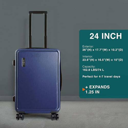 24 Inch Luggage with Spinner Wheels, Hard Shell Suitcase with TSA Locks - Image 2
