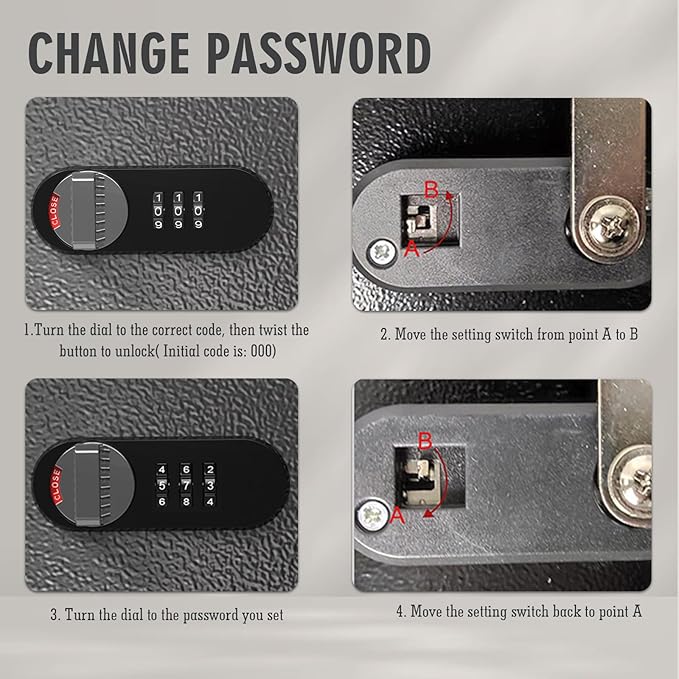 WeHere Key Lock Box Wall Mount, Key Cabinet Security Combination Lockbox - Image 7