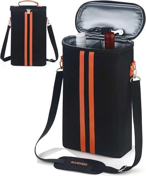 2-Bottle Insulated Wine Carrier Tote by BLUBYEES
