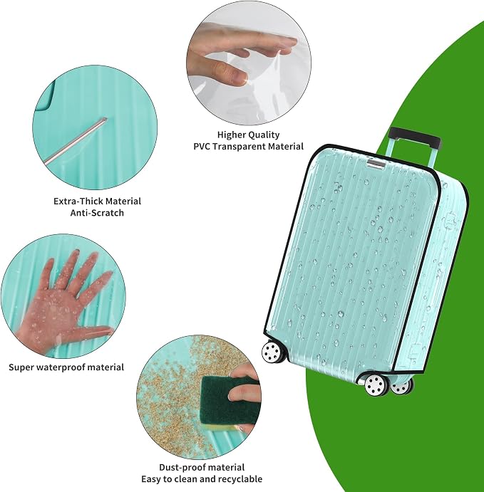 Suitcase Covers For Luggage, 24 Inch Clear PVC Luggage Covers Protector Full - Image 7