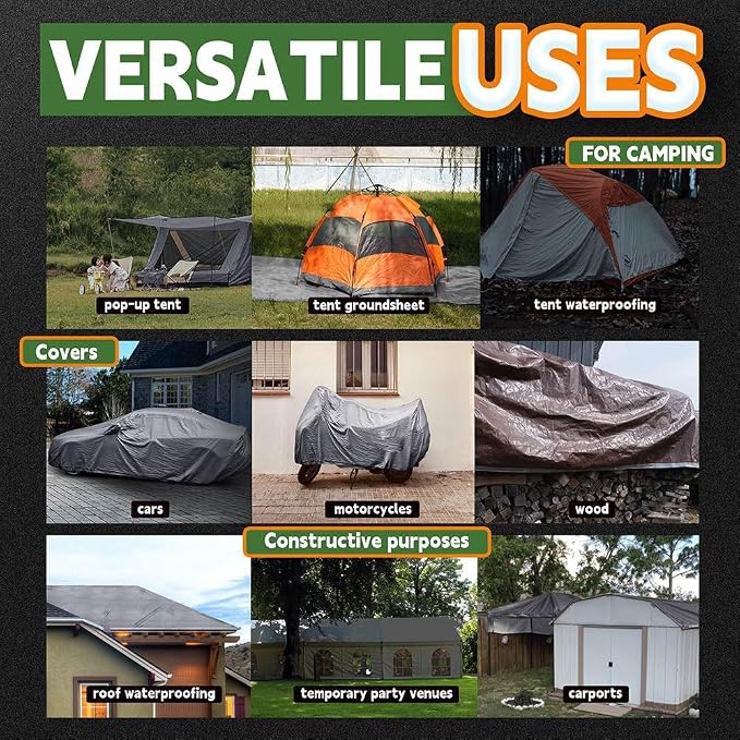 RAINDEWAY Tarps Heavy Duty Waterproof 20x40 Feet, 10Mil Multipurpose Large Tarp - Image 7