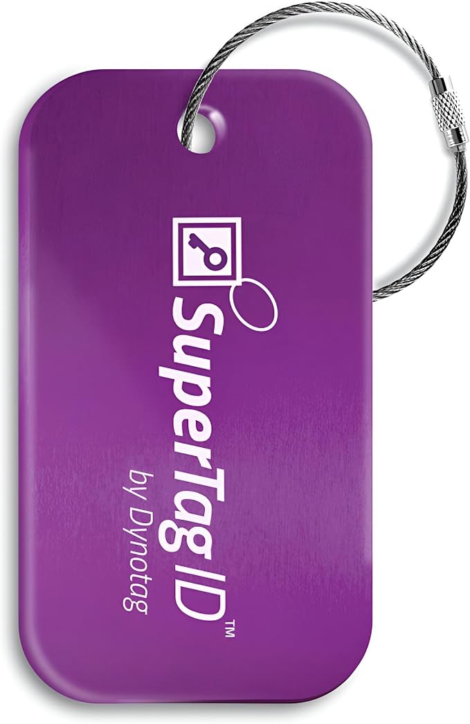 Dynotag® Sentry Series Solid Metal Web Enabled Smart Luggage Tag ID + Steel Loop by DynotagInc
