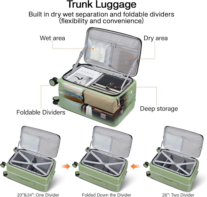 Hanke 28 Inch Luggage with Cup Holder and Charge, Top Opening Hard Shell - Image 4