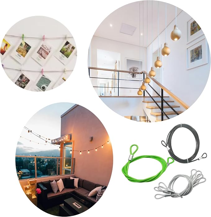 4 pcs 20 inch 5mm Thickness Galvanized Steel Wire Rope Lanyard Cable Tether - Image 6