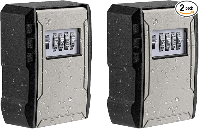 UPGRADE Extra Large Capacity Key Lock Box, Weatherproof Wall Mount Key Box by Fayleeko