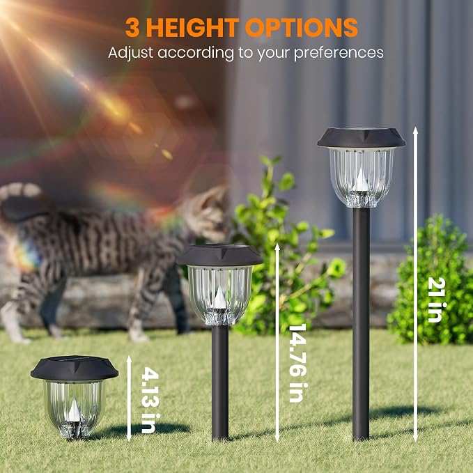 AOSEA 2 Pack Solar Outdoor Lights, IP 65 Waterproof Solar Powered Driveway - Image 2