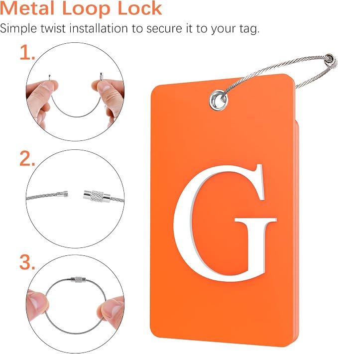 Gostwo 2 Pack Luggage Tags for Suitcases, 26 Initial Letter Travel Luggage - Image 3