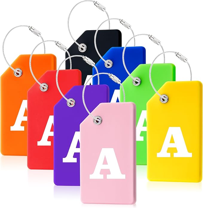 8 Pcs Luggage Tags for Suitcases, 26 Initial Letter Travel Luggage Baggage by Gostwo