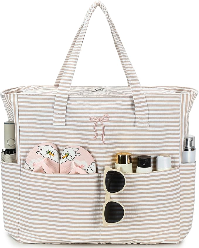 Beach Pool Bags Tote for Women Ladies Large Gym Tote Carry On Bag - Image 9