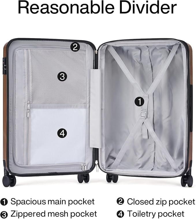 Hanke 20 Inch Expandable Carry on Luggage 22x14x9 Airline Approved Lightweight - Image 7
