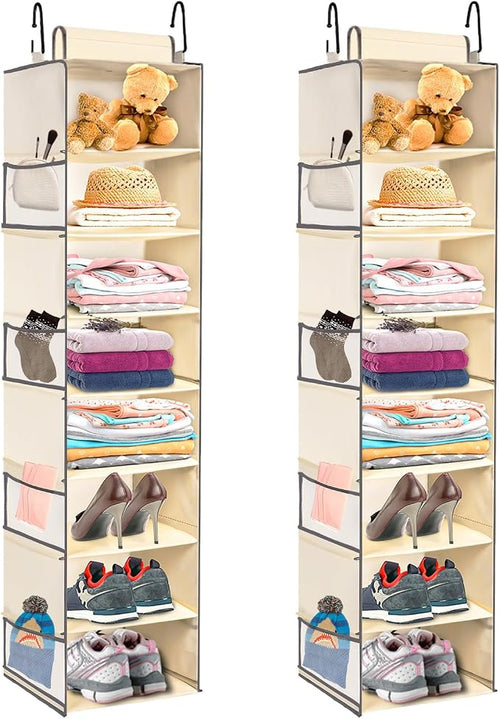 2 Pack Large-Sized Hanging Shoe Organizer 8-Shelf, Hanging Closet Organizer by ROOMTALK