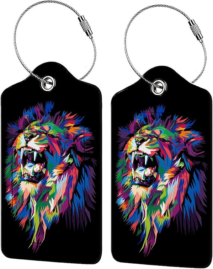 Colorful Lion's Roar Luggage Tags by Unknown