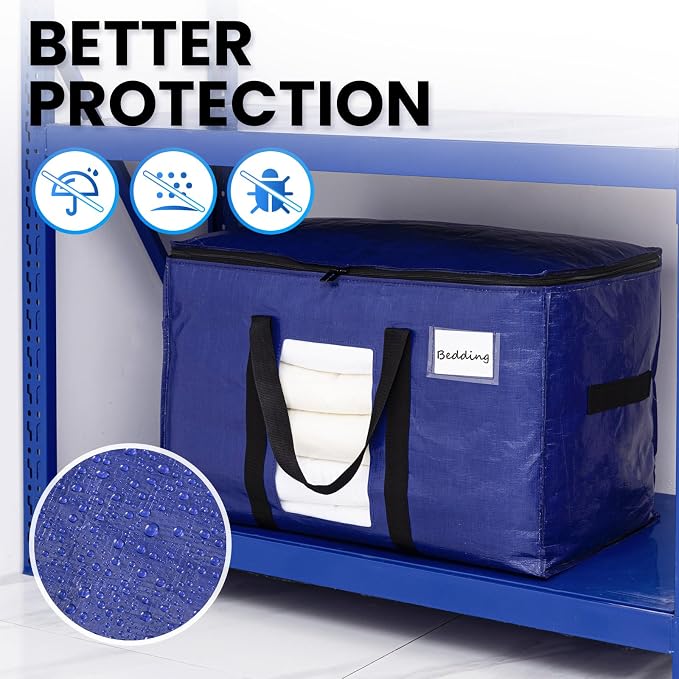 TAILI 4 Pack Dark Blue Extra Large Moving Bags, Heavy Duty Totes - Image 8