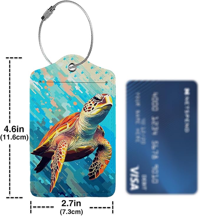Colorful Wild Sea Turtle Luggage Tags - Image 4